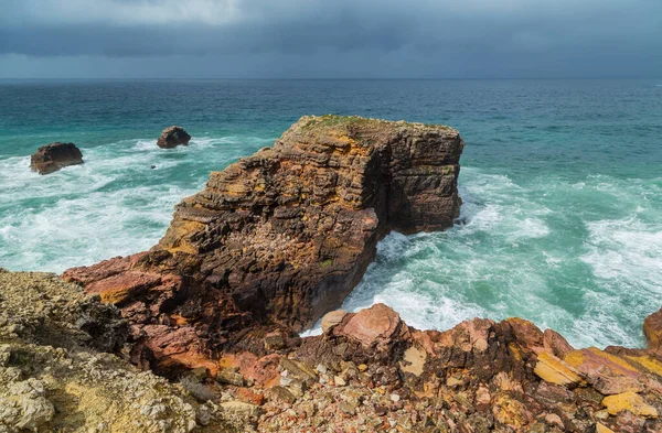 Скалы Западном Побережье Алгарве Недалеко Сагреша Португалия — стоковое фото