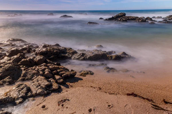 Portekiz Kuzeyindeki Povoa Vazim Okyanusa Uzun Süre Maruz Kalmış — Stok fotoğraf