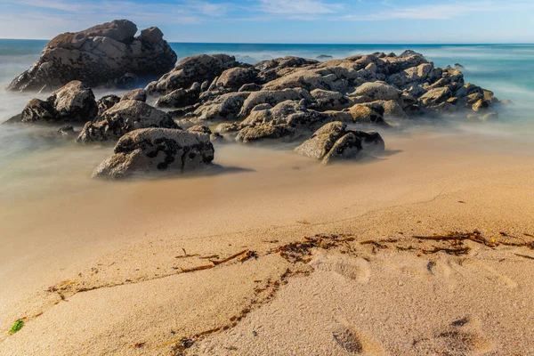 Portekiz Kuzeyindeki Povoa Vazim Okyanusa Uzun Süre Maruz Kalmış — Stok fotoğraf