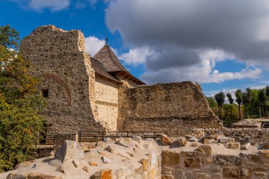 Romanya 'daki Antik Kraliyet Suceava kalesi