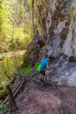 Tatras, Slovakia: People hiking on High Tatra Mountain Range in Slovakia.