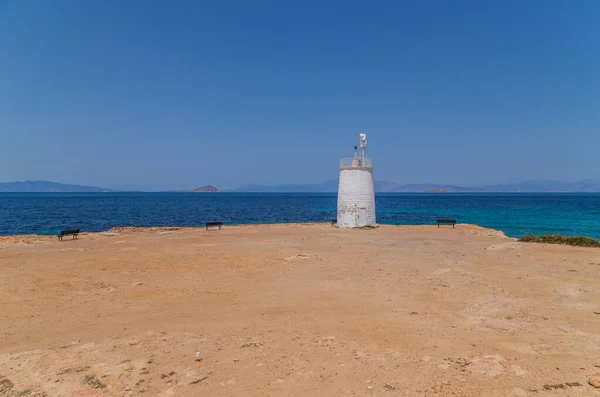 Lighthouse Aegina Island Saronic Gulf Greece — Stock Photo, Image