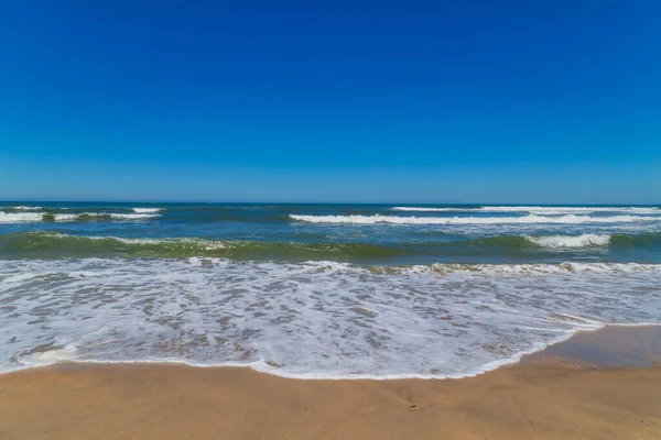 Beautiful Empty Beach Algarve South Coast Faro Portugal —  Fotos de Stock