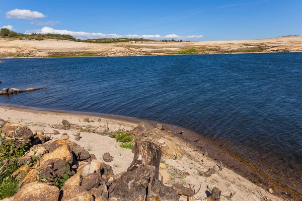 Umělé Jezero Vytvořené Barragem Alto Rabagao Nebo Pisoes Dam Montalegre — Stock fotografie