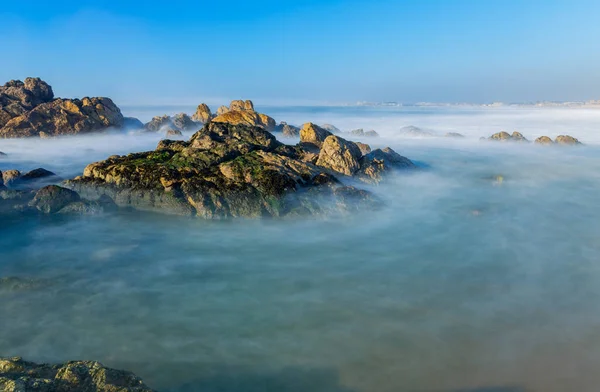Long Exposure Ocean Mindelo North Portugal — Zdjęcie stockowe