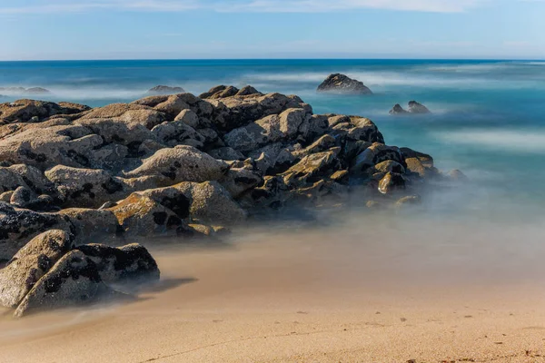 Longa Exposição Oceano Povoa Vazim Norte Portugal — Fotografia de Stock
