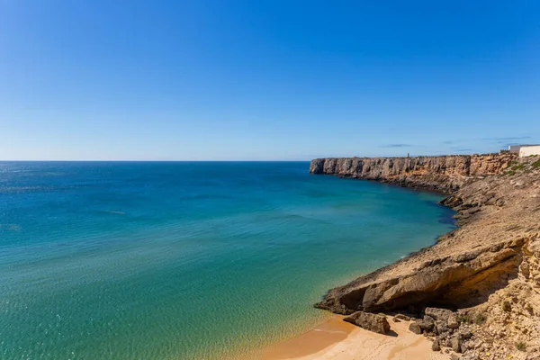 Small Empty Beach Coast Sagres Algarve Portugal — Stock Photo, Image