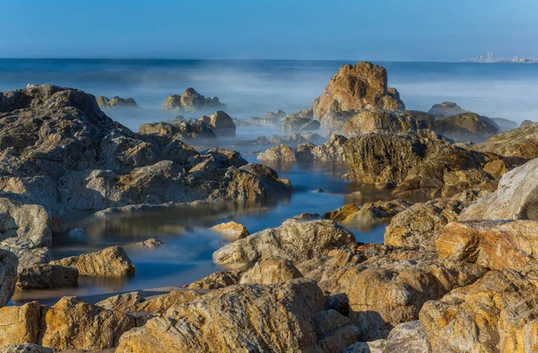 Long Exposure Ocean Mindelo North Portugal — Zdjęcie stockowe