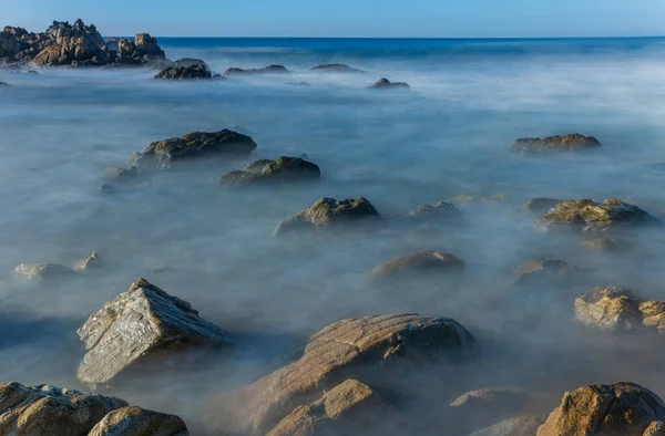 Długa Ekspozycja Oceanie Povoa Vazim Północ Portugalii — Zdjęcie stockowe