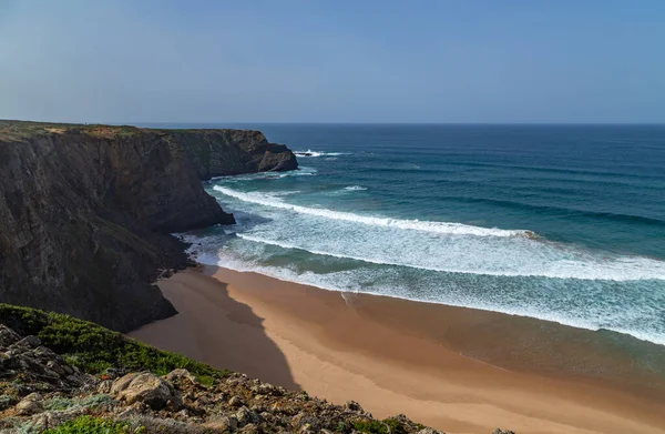 Klippen Der Westküste Der Algarve Der Nähe Von Aljezur Portugal — Stockfoto