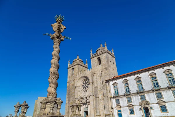 Facade Porto Cathedral Seen Entrance Portugal — Stock Photo, Image