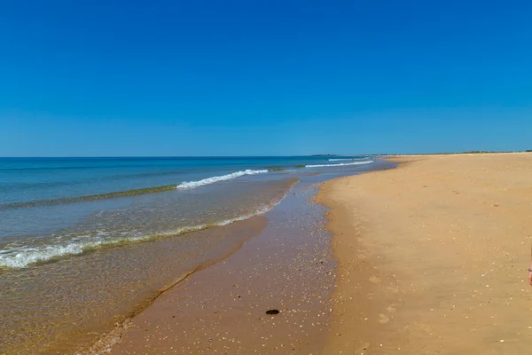 Beautiful Empty Beach Algarve South Coast Cacela Velha Portugal — Zdjęcie stockowe