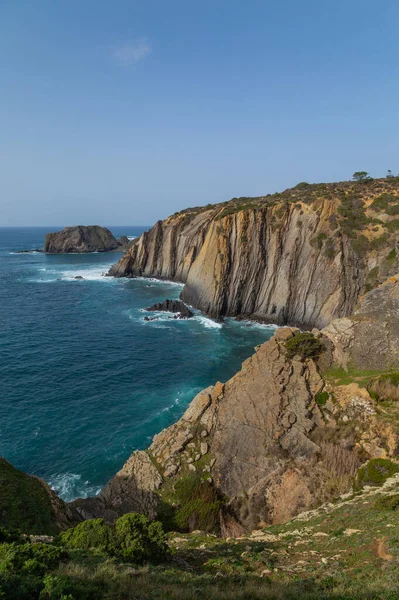 Скалы Западном Побережье Алгарве Недалеко Алжеу Португалия — стоковое фото