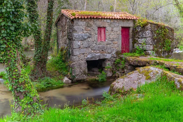 Старый Водопад Реке Гомем Фес Португалия — стоковое фото