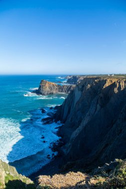 Portekiz, Sagres yakınlarındaki Algarve Batı Sahili 'ndeki uçurumlar