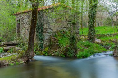 Homem River, Amares, Portekiz 'deki eski bir su değirmeninin yanında uzun süre kalmışlar.
