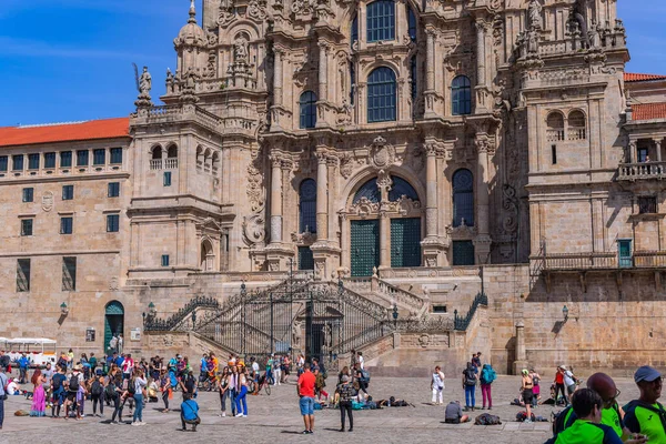 Santiago Compostela Spanje Grote Plein Aan Kathedraal Van Santiago Obradoiro — Stockfoto