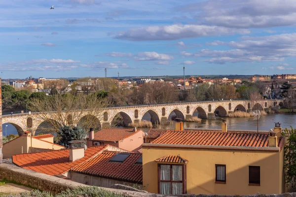 Puente Piedra Sobre Río Duero España Por Plata Zamora España — Foto de Stock