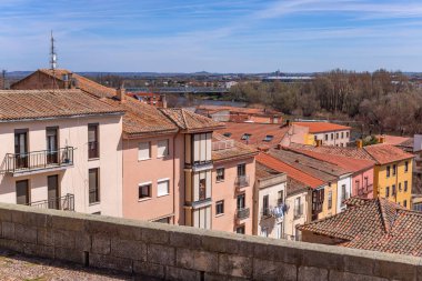 Zamora şehir çatıları Duero Nehri, Zamora, İspanya manzaralı
