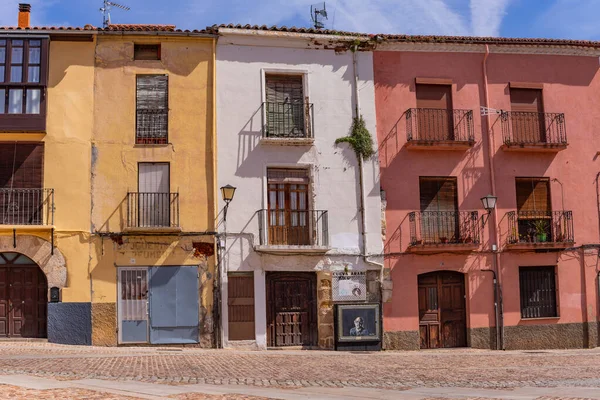 Zamora Ισπανία Γραφική Έγχρωμη Πρόσοψη Κτιρίων Στο Κέντρο Της Πόλης — Φωτογραφία Αρχείου