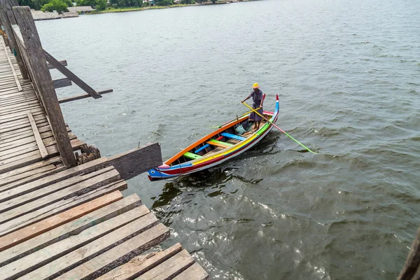 Озеро Инле Мьянма Бирманский Рыбак Озере Инле Мьянма Озеро Инле — стоковое фото