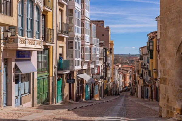 Zamora Spanien Malerische Straße Mit Bunten Fassaden Stadtzentrum Von Zamora — Stockfoto