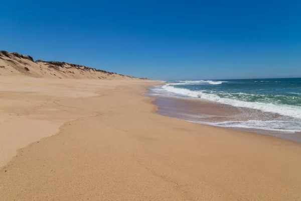 Beautiful Empty Beach Algarve South Coast Faro Portugal — Zdjęcie stockowe