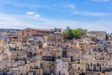Matera, İtalya: Antik Unesco mirası Matera (Sassi di Matera), Basilicata, güney İtalya. Tarih öncesi mağara evleri
