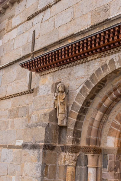 Pomnik Pielgrzyma Santiago Kościół Romański Santa Marta Tera Wieku Plata — Zdjęcie stockowe