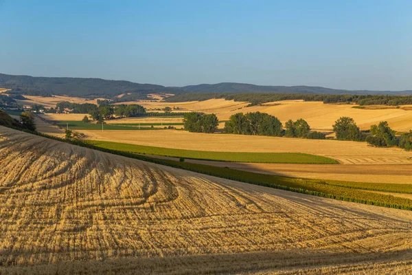 农村风景秀丽 在耕地间 小麦收获季节过后 西班牙纳瓦拉 — 图库照片