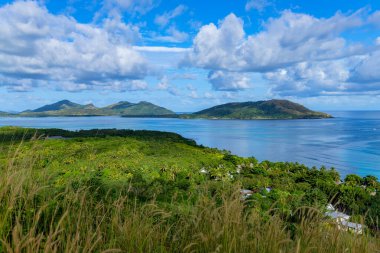 Top view of Nacula island, Yasawa island group, Fiji, South Pacific islands, clipart
