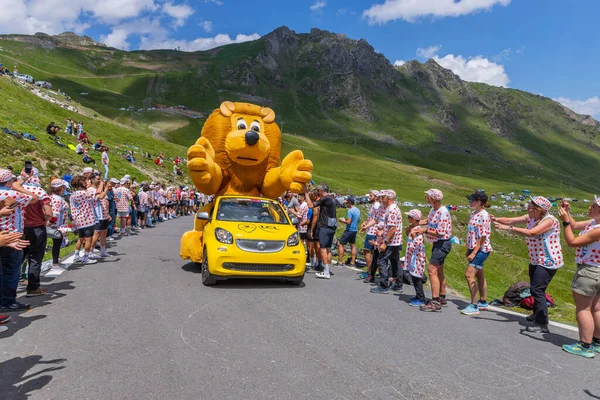 Col du Tourmalet, Fransa: Fransa 2023 Fransa Bisiklet Turu 'nun 6. Aşaması sırasında Pyerenees dağlarındaki Col du Tourmalet' in tepesindeki karavan vagonu