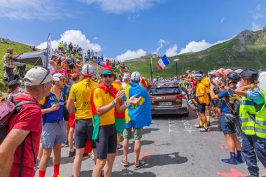 Col du Tourmalet, Fransa: Pyerenees dağlarındaki Col du Tourmalet 'in tepesinde Fransa Bisiklet Turu' nun 6.