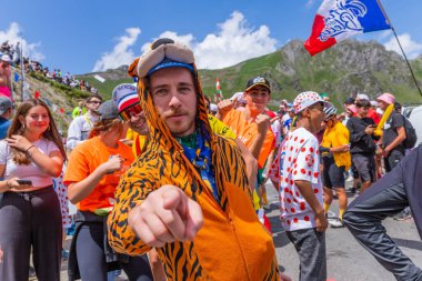 Col du Tourmalet, Fransa: Pyerenees dağlarındaki Col du Tourmalet 'in tepesinde Fransa Bisiklet Turu' nun 6.