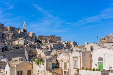 Matera, İtalya: Antik Unesco mirası Matera (Sassi di Matera), Basilicata, güney İtalya. Tarih öncesi mağara evleri