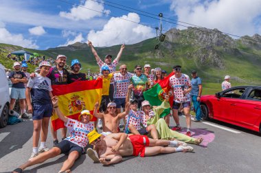 Col du Tourmalet, Fransa: Pyerenees dağlarındaki Col du Tourmalet 'in tepesinde Fransa Bisiklet Turu' nun 6.