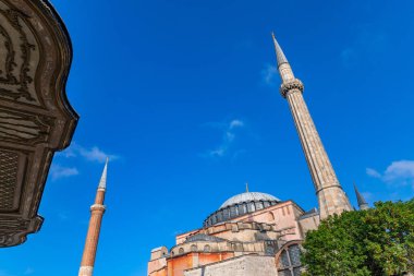 Ayasofya detayı, eski katedral ve İstambul, Türkiye 'deki Osmanlı Camii