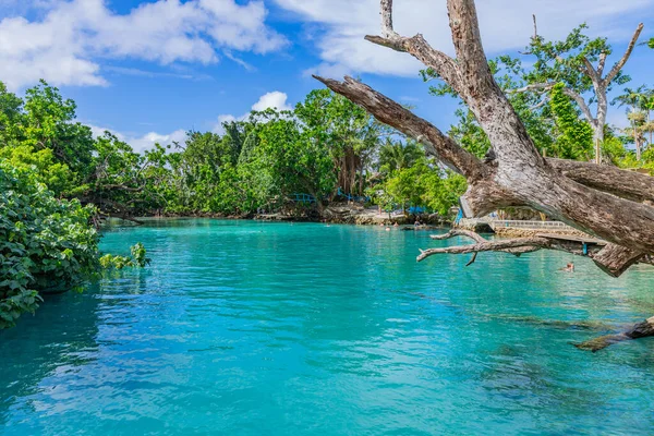 Port Vila Vanuatu Personas Nadando Blue Lagoon Popular Hoyo Natación —  Fotos de Stock