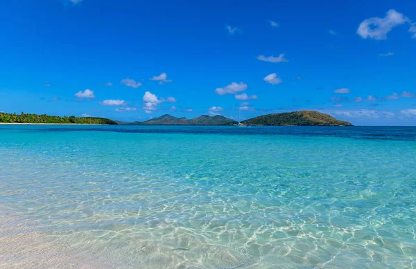 Pohled Pláž Modré Laguny Ostrově Nacula Yasawské Ostrovy Fidži — Stock fotografie