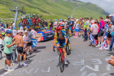 Col du Tourmalet, Fransa: Giulio Ciccone Pyerenees dağlarındaki Col du Tourmalet yoluna çıktı..