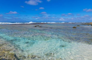 Vanuatu 'daki Efate Adası' nda sahil, Port Vila yakınlarında. Doğu kıyısında ünlü bir plaj.