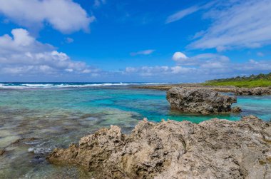 Vanuatu 'daki Efate Adası' nda sahil, Port Vila yakınlarında. Doğu kıyısında ünlü bir plaj.