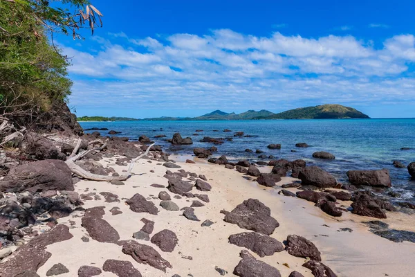 Kameny Pláži Ostrově Nacula Yasawské Ostrovy Fidži — Stock fotografie