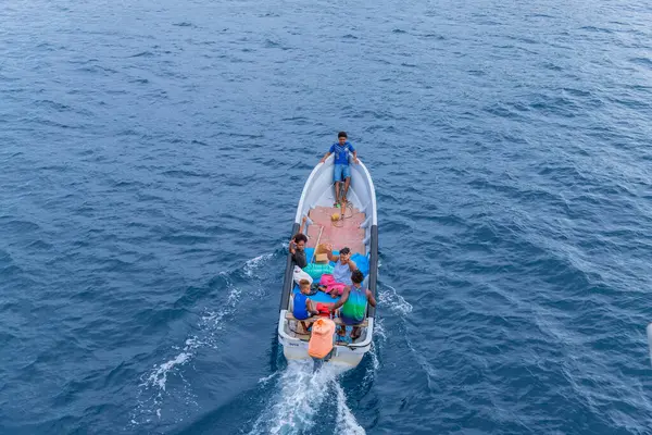 Viti Levu Fiji Group Tourists Ship Coast Denarau Port Viti — 图库照片