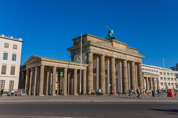 Berlin, Germany: Brandenburg Gate (Brandenburger Tor) in the center of Berlin, Germany