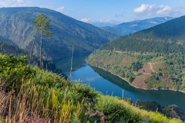 Water reservoir close to Grandas de Salime, beautiful landscape along the Camino de Santiago trail, Asturias, Spain clipart