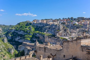 Matera, İtalya: Matera (Sassi di Matera), Basilicata, güney İtalya. Tarih öncesi mağara evleri