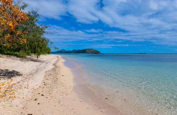 Pohled Pláž Modré Laguny Ostrově Nacula Yasawské Ostrovy Fidži — Stock fotografie