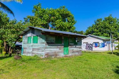 Fiji, Viti Levu adasındaki küçük bir köyde tipik evler.