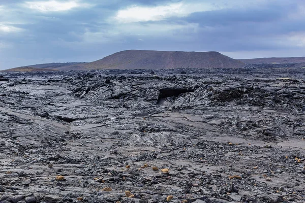 stock image Lava rocks still cooling down near Geldingadalir active Volcano from Fagradalsfjall eruption 2021and Meradalir eruption 2022